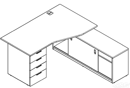 Biroja galdi rasējums dwg 