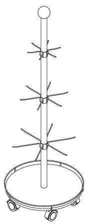 Metāla statīvs ar āķiem D500